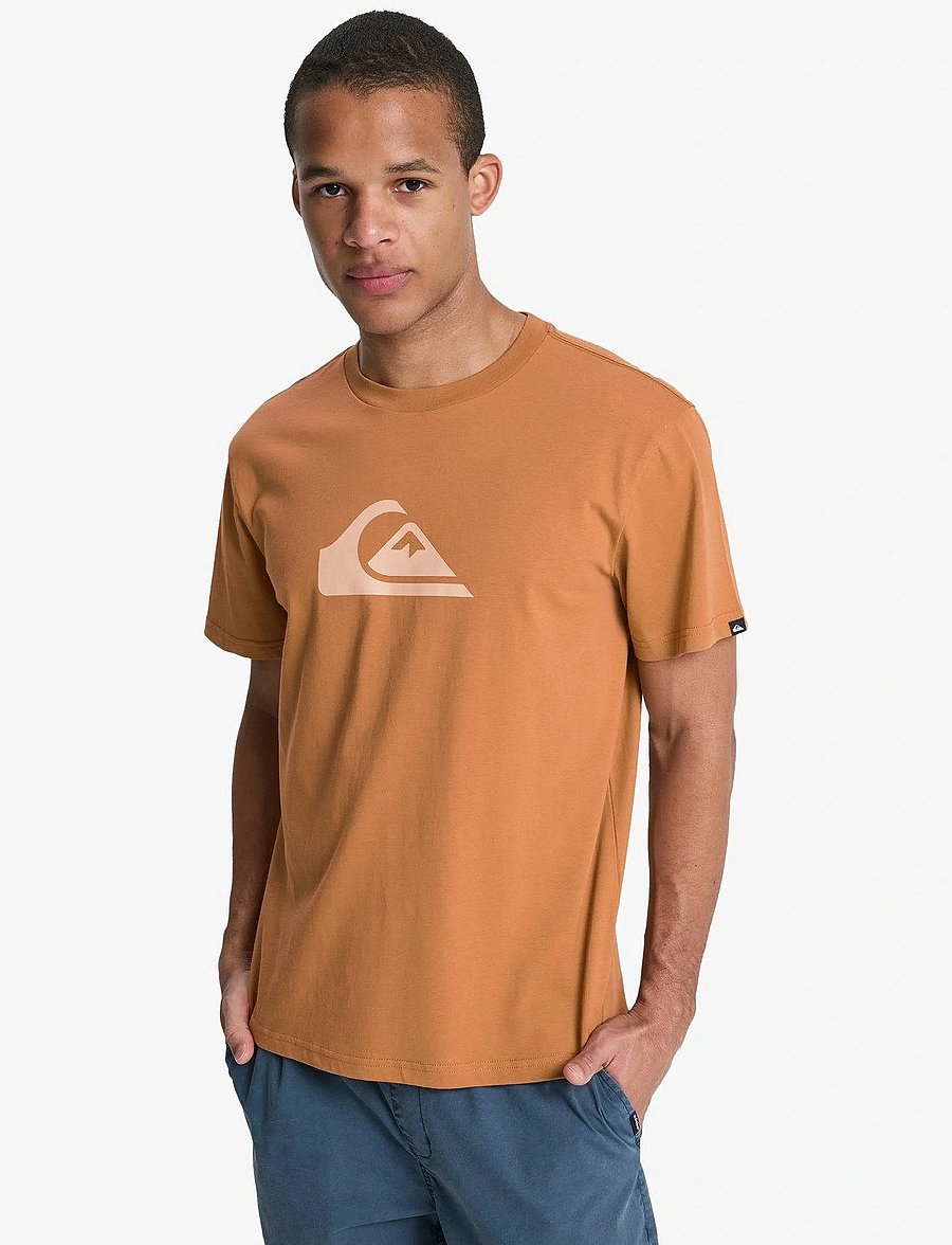 Quiksilver - EV COMP LOGO SS - tops & t-shirts - tobacco brown - 0