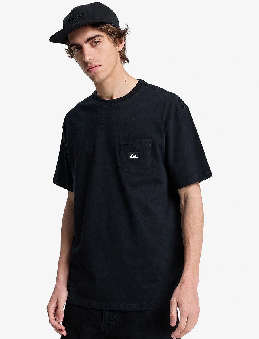Quiksilver - SALT WATER POCKET SS TEE - oberteile & t-shirts - black - 0