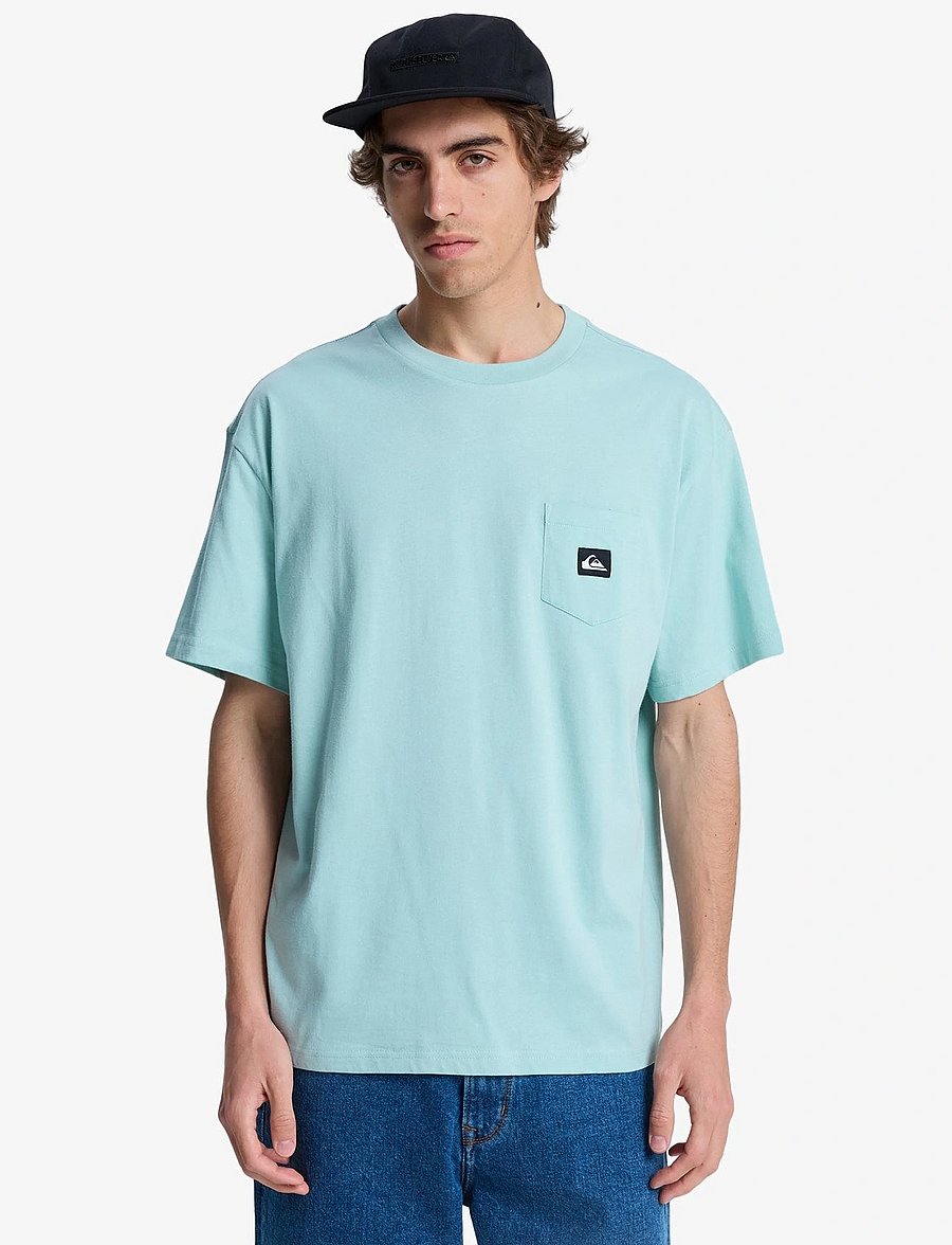 Quiksilver - SALT WATER POCKET SS TEE - oberteile & t-shirts - blue haze - 0