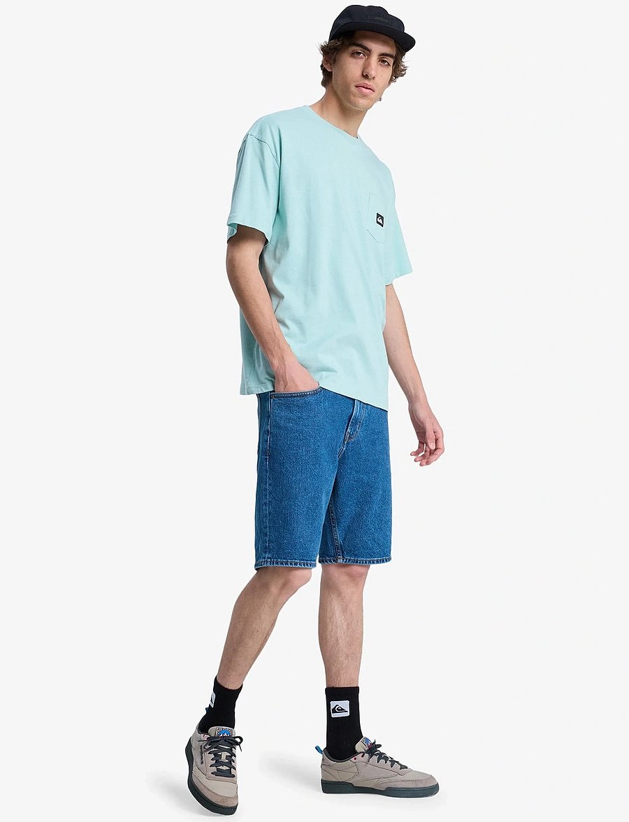 Quiksilver - SALT WATER POCKET SS TEE - oberteile & t-shirts - blue haze - 4