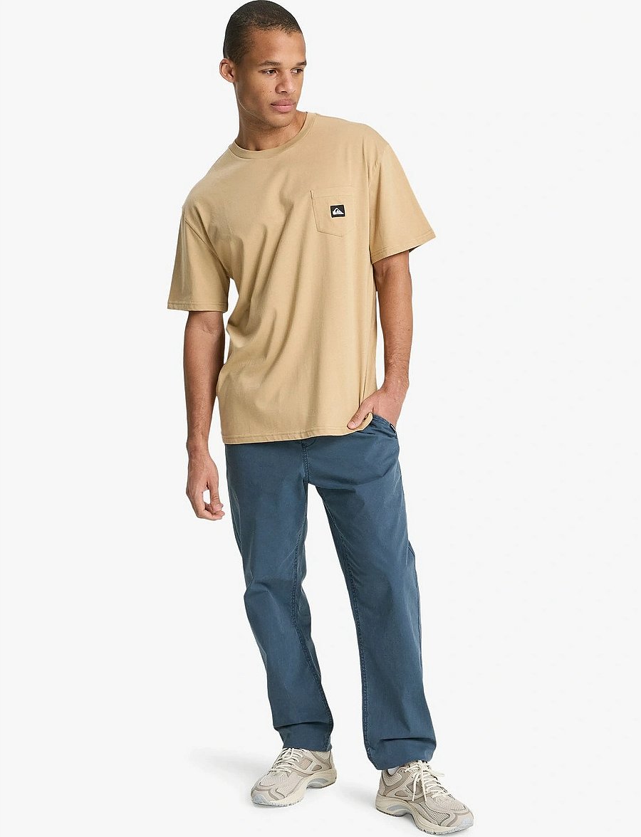 Quiksilver - SALT WATER POCKET SS TEE - oberteile & t-shirts - khaki - 4