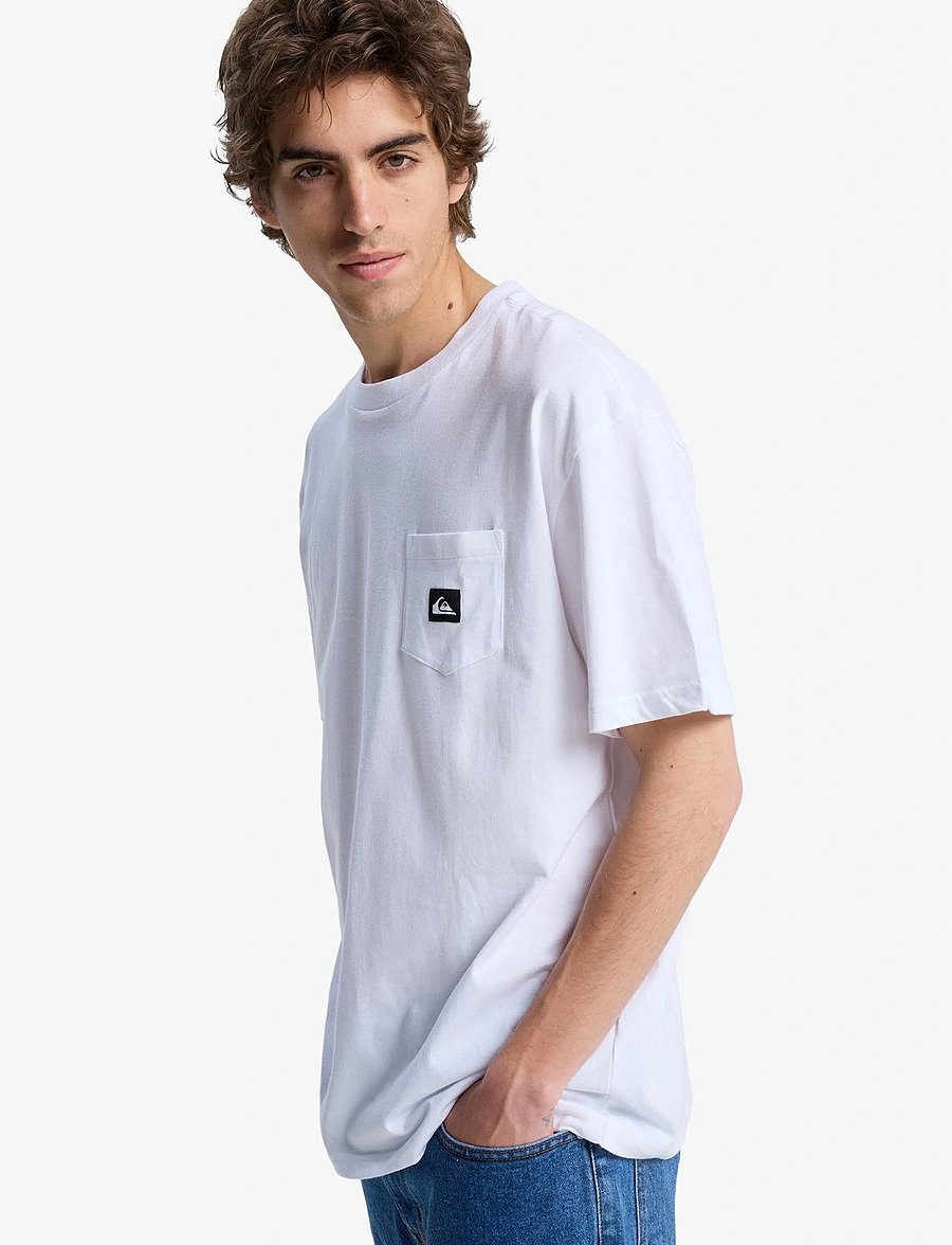 Quiksilver - SALT WATER POCKET SS TEE - oberteile & t-shirts - white - 5