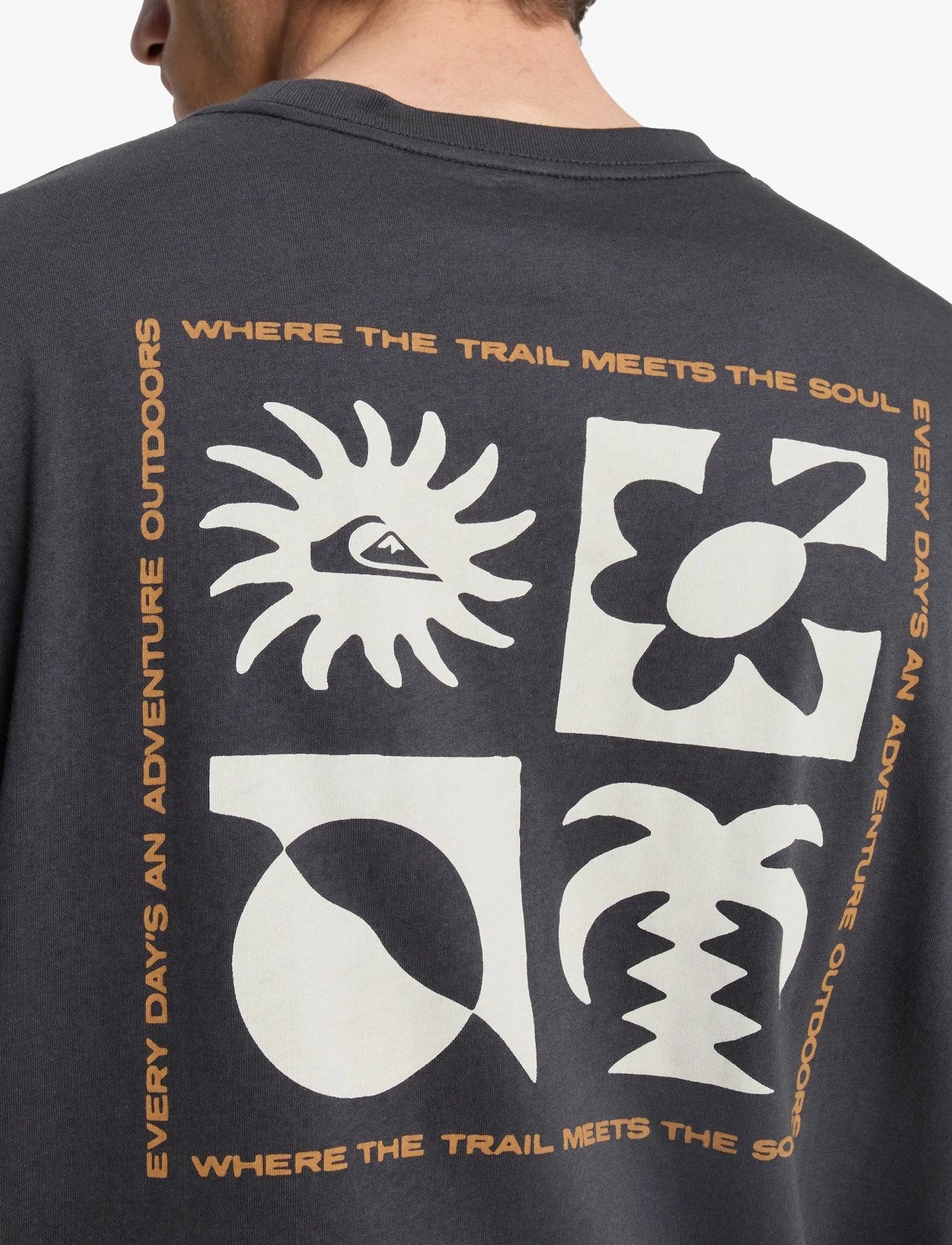 Quiksilver EVO BLOSSOM OF PEACE - T-shirts - TARMAC / grey