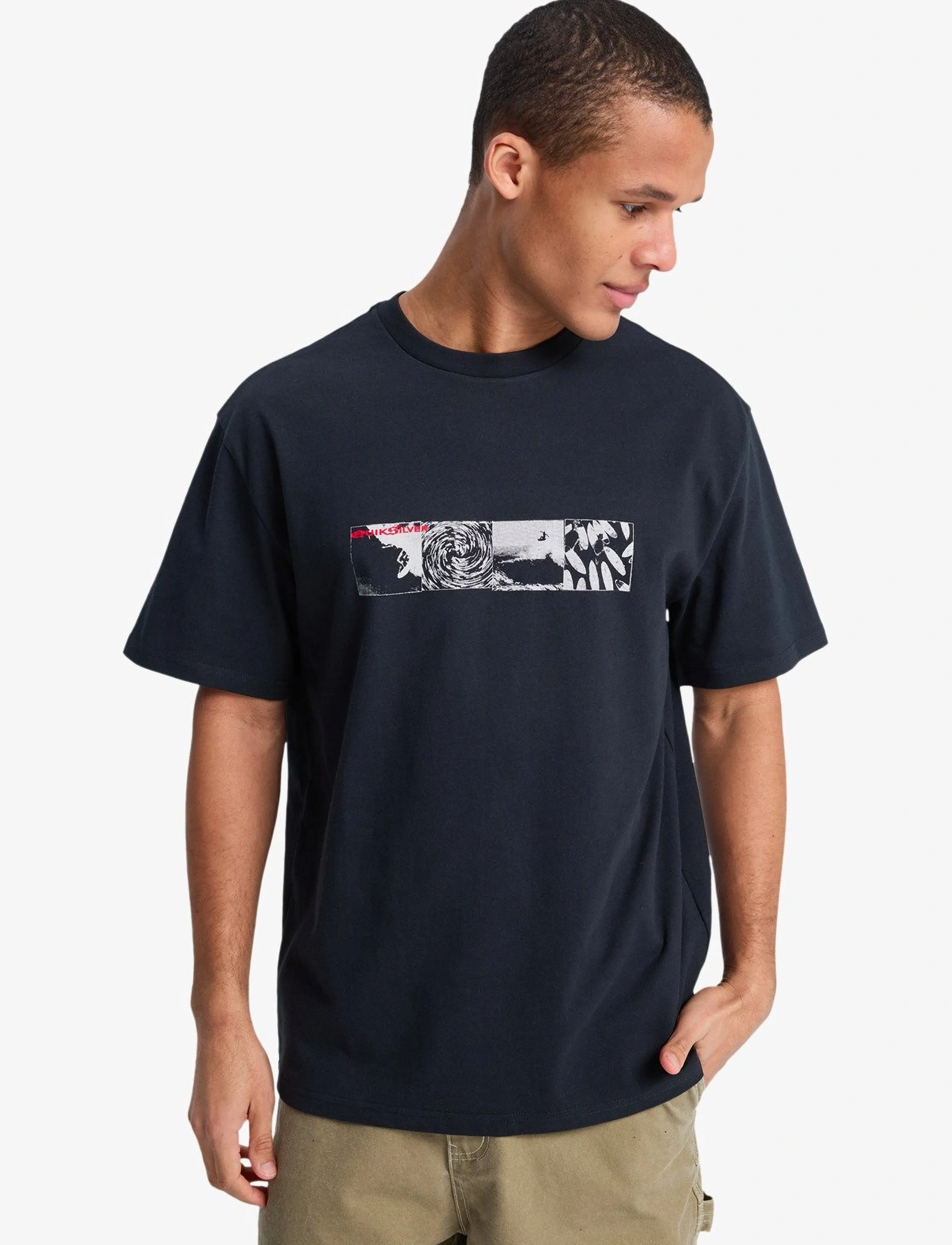 Quiksilver Mercury Vortex, Mænd, Grafisk T-Shirt, Sort, Str: XXL