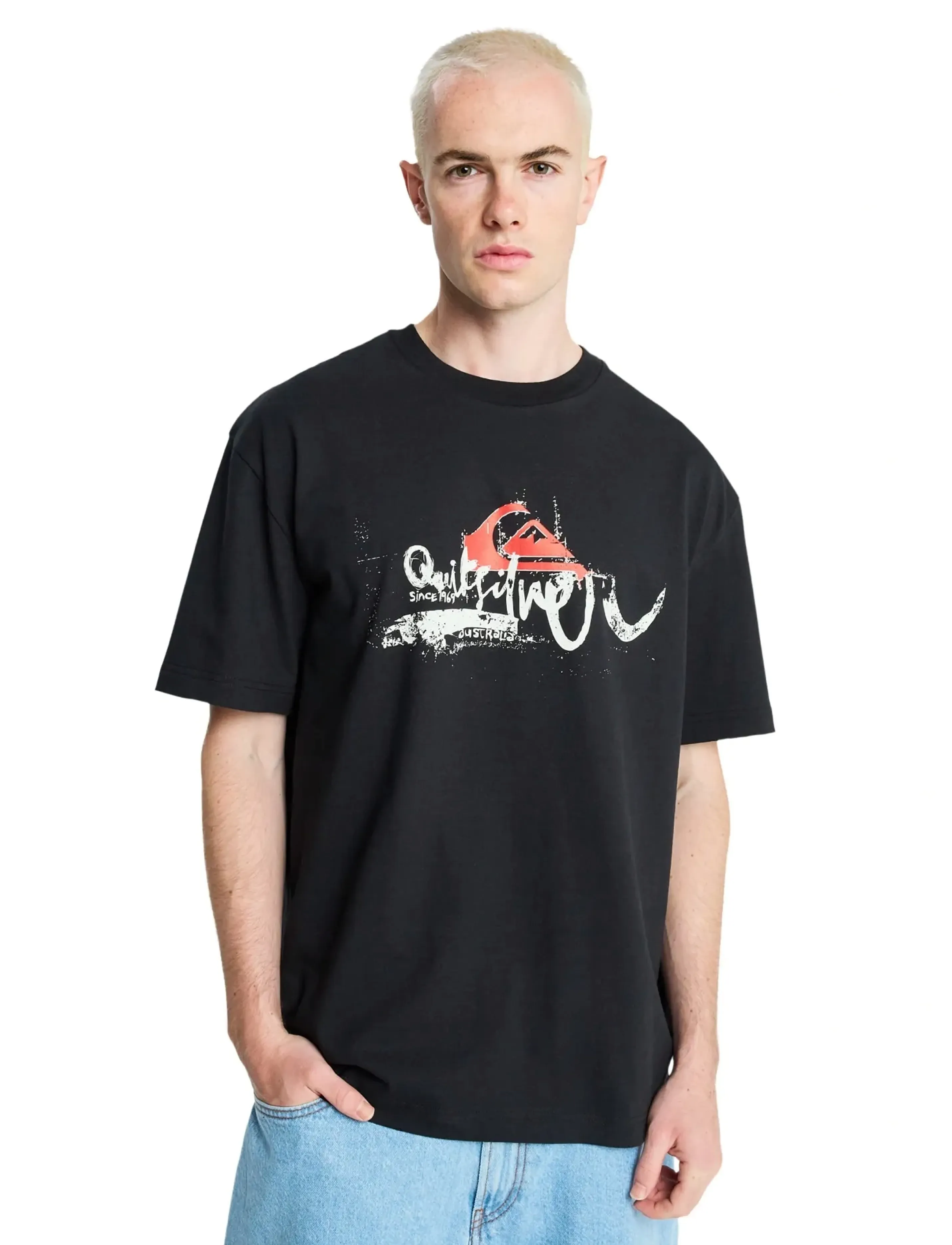 Quiksilver Yg Drifter Ss, L, Black, T-Shirts > Kortærmede, Herre