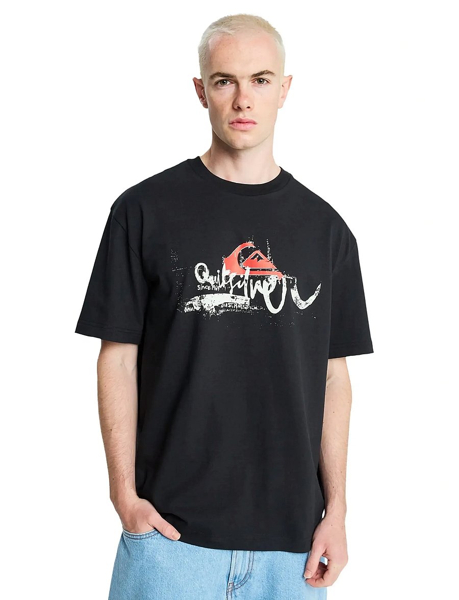 Quiksilver - YG DRIFTER SS - alussärgid ja t-särgid - black - 0