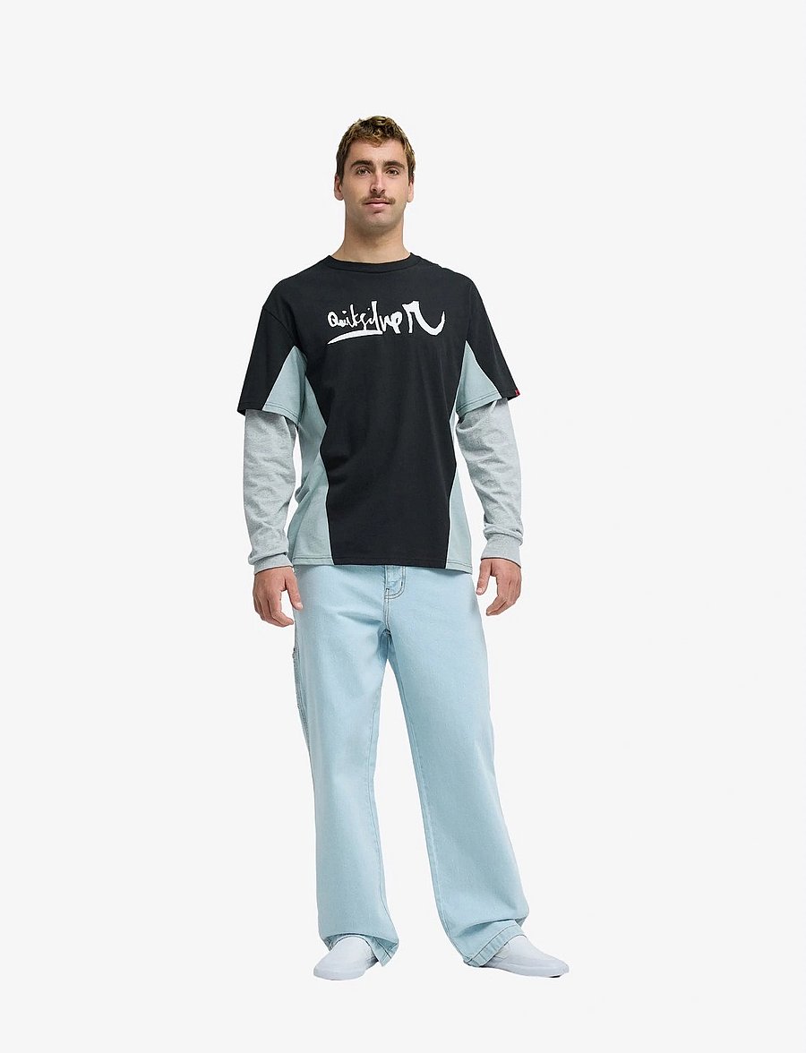 Quiksilver - YG SYNC DOUBLE LAYER TEE - langarmshirts - black - 4