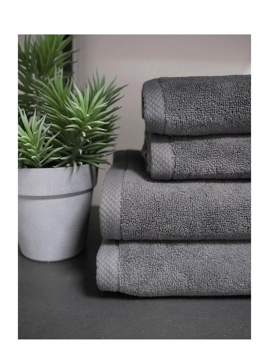 Quilts of Denmark - Pure Sleep Towel Dark Grey 4-pack - kasvopyyhkeet - grey - 4