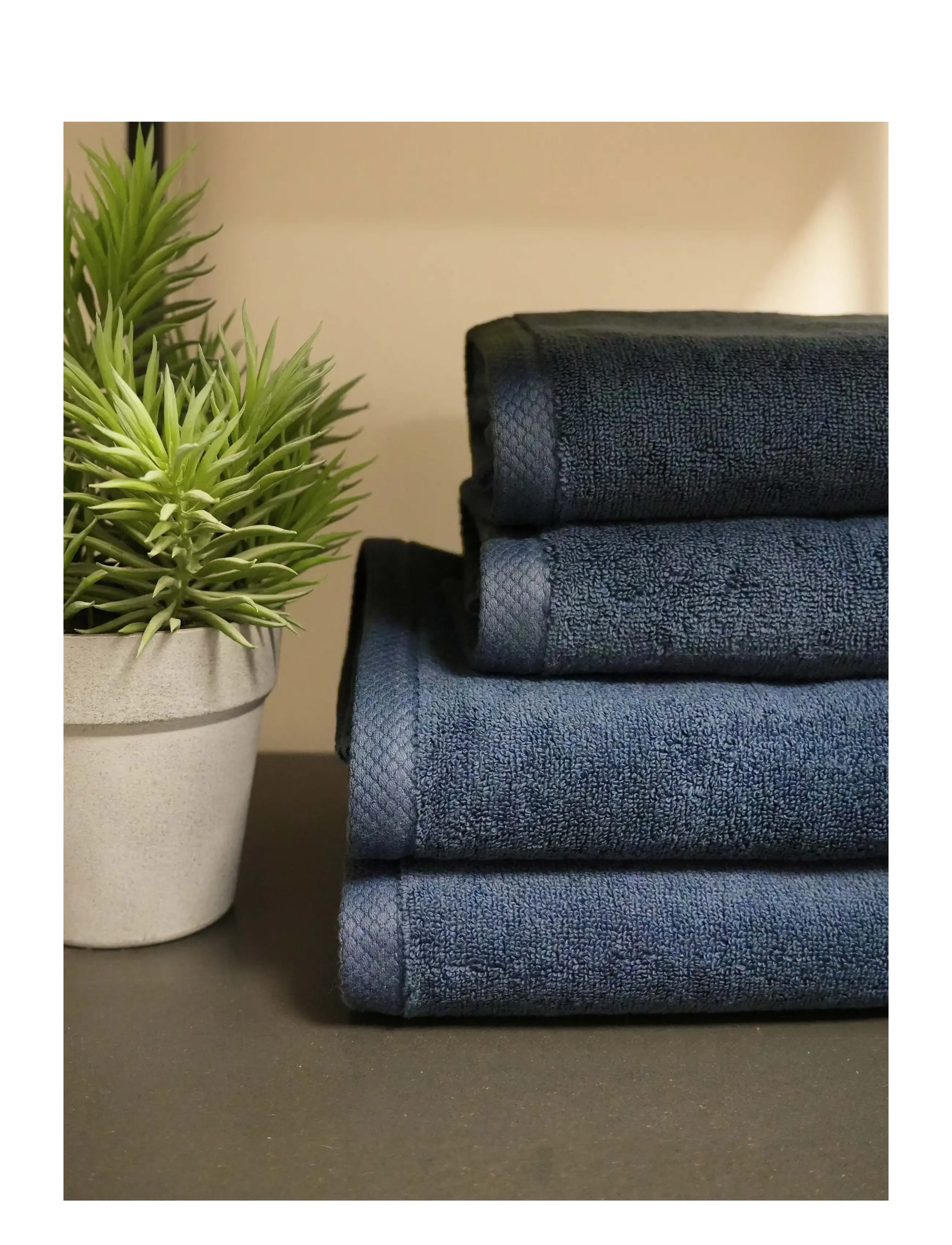 Quilts of Denmark - Pure Sleep Towel Dark Blue 4-pack - ansiktshåndklær - blue - 4