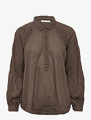 Rabens Saloner - Vanya - long-sleeved blouses - dark brown - 0