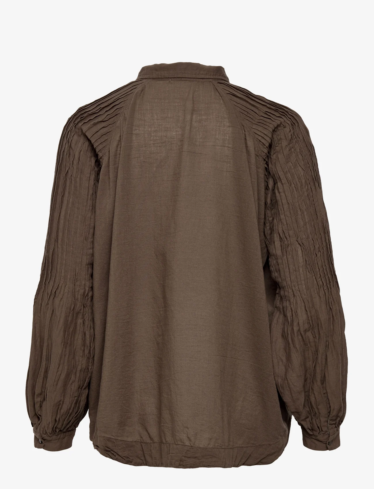 Rabens Saloner - Vanya - long-sleeved blouses - dark brown - 1