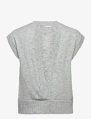 Rabens Saloner - Rodine - Cashmix openback sweater - strikkegensere - light grey melan - 1