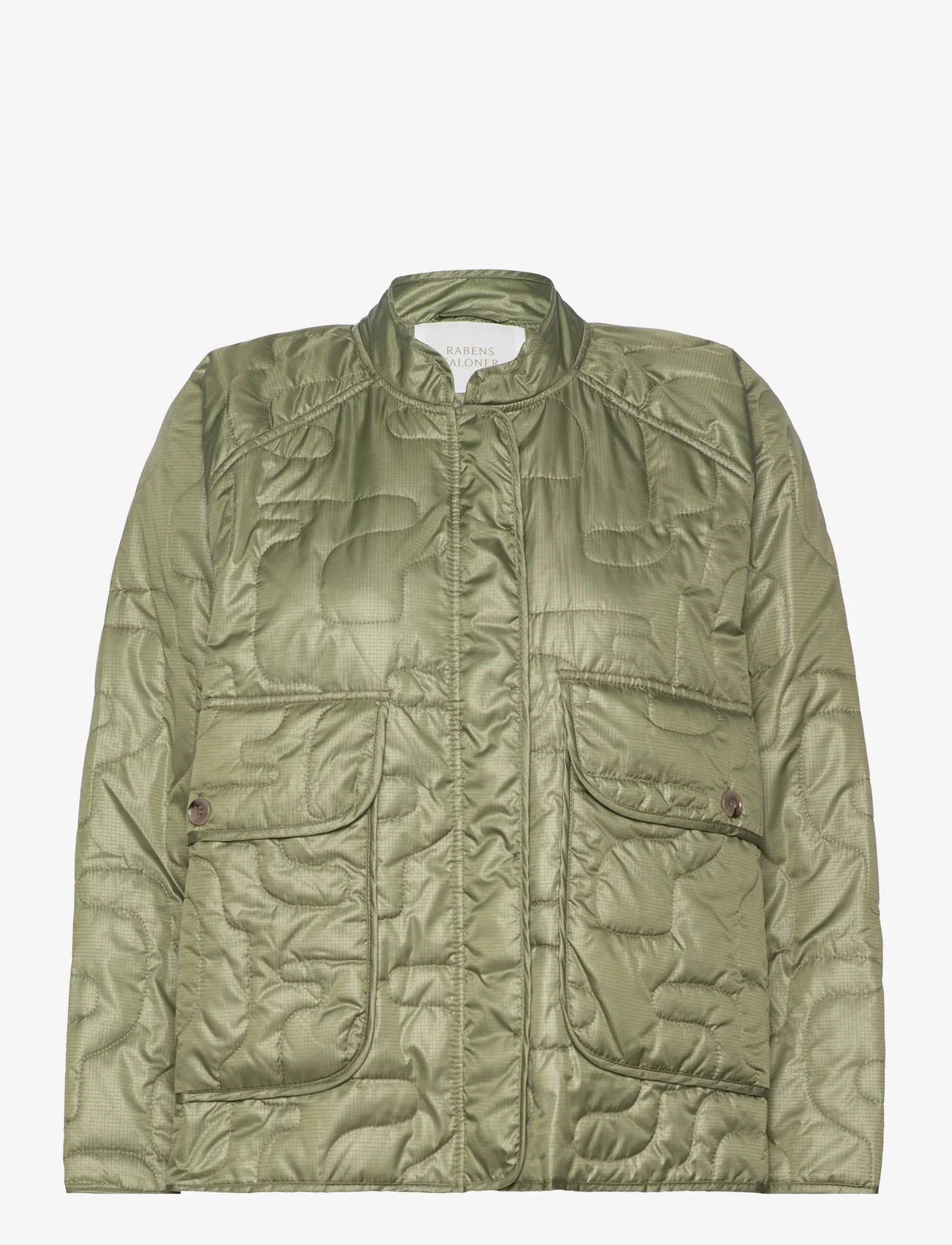 Rabens Saloner - Cophia - Deco quilt jacket - quiltede jakker - army - 1