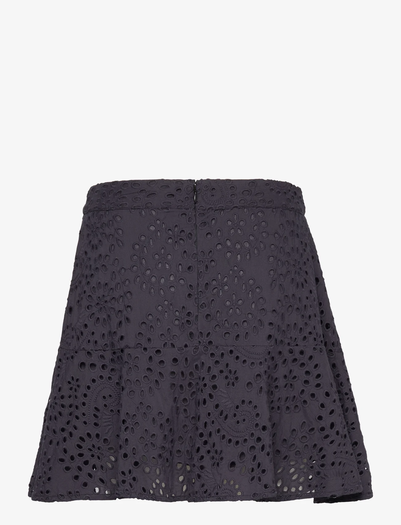 Rabens Saloner - Honey - Jumbo stitch skirt - short skirts - caviar black - 1