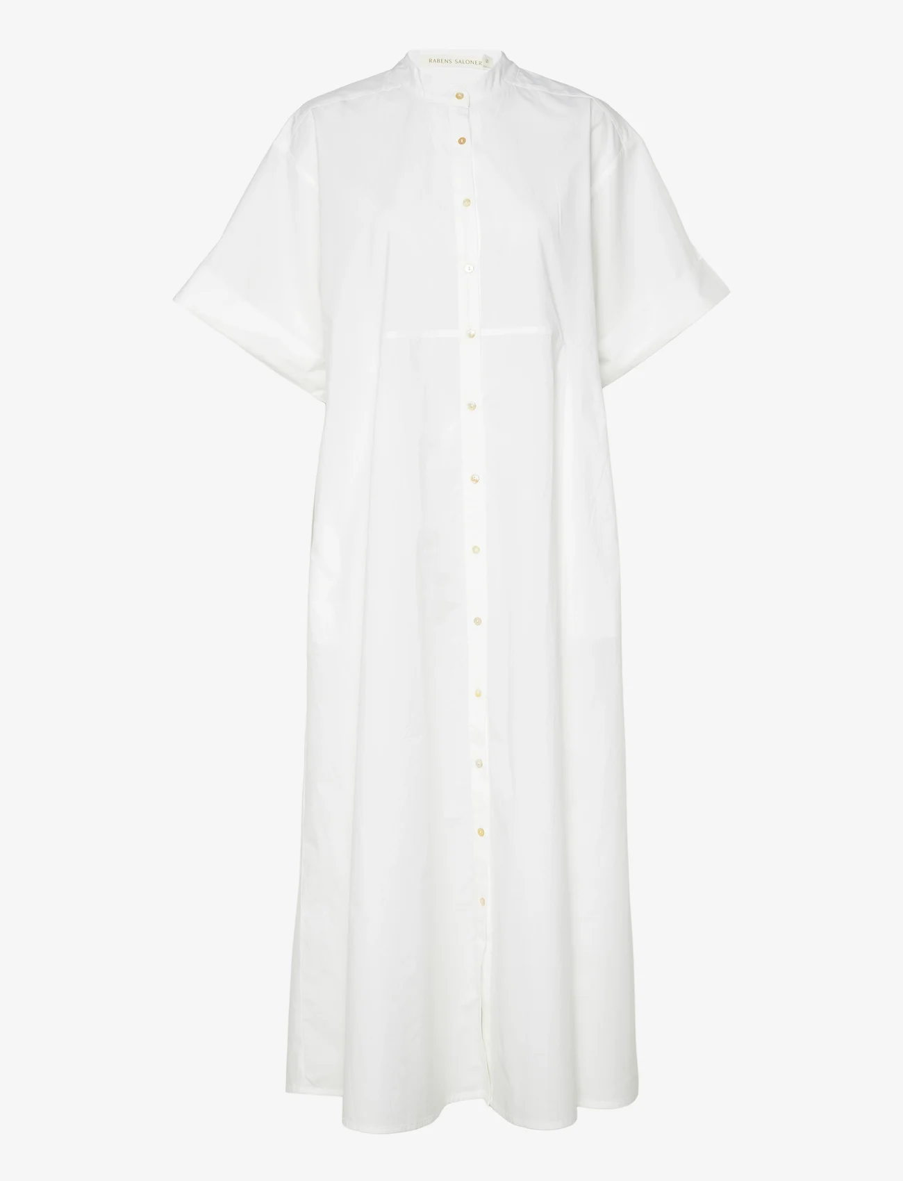 Rabens Saloner - Susi - Poplin long kaftan - shirt dresses - white - 0