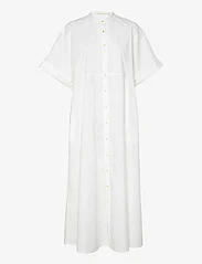 Rabens Saloner - Susi - Poplin long kaftan - skjortklänningar - white - 0