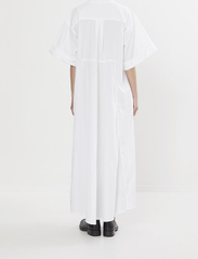 Rabens Saloner - Susi - Poplin long kaftan - shirt dresses - white - 3