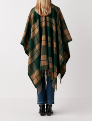 Rabens Saloner - Emerald - Fringed scarf - ponchos & capes - green combo - 2