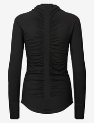 Rabens Saloner - Jeeva - Wool jersey gathered top - marškiniai ilgomis rankovėmis - black - 1
