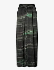 Rabens Saloner - Briana - Shadow pleat wide pant - wide leg trousers - forest combo - 0
