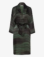 Cammi - Shadow kaftan dress - FOREST COMBO