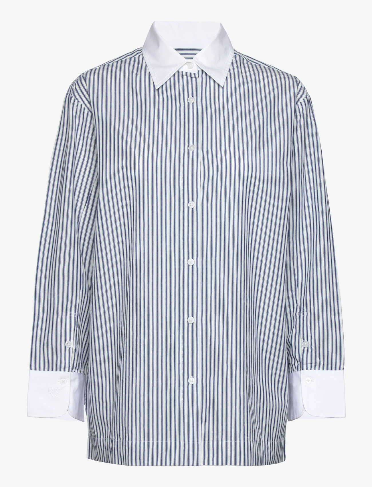 Rabens Saloner - Babara - langærmede skjorter - indigo stripe - 0