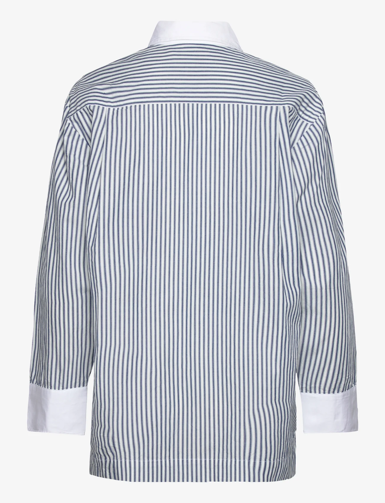 Rabens Saloner - Babara - langærmede skjorter - indigo stripe - 1