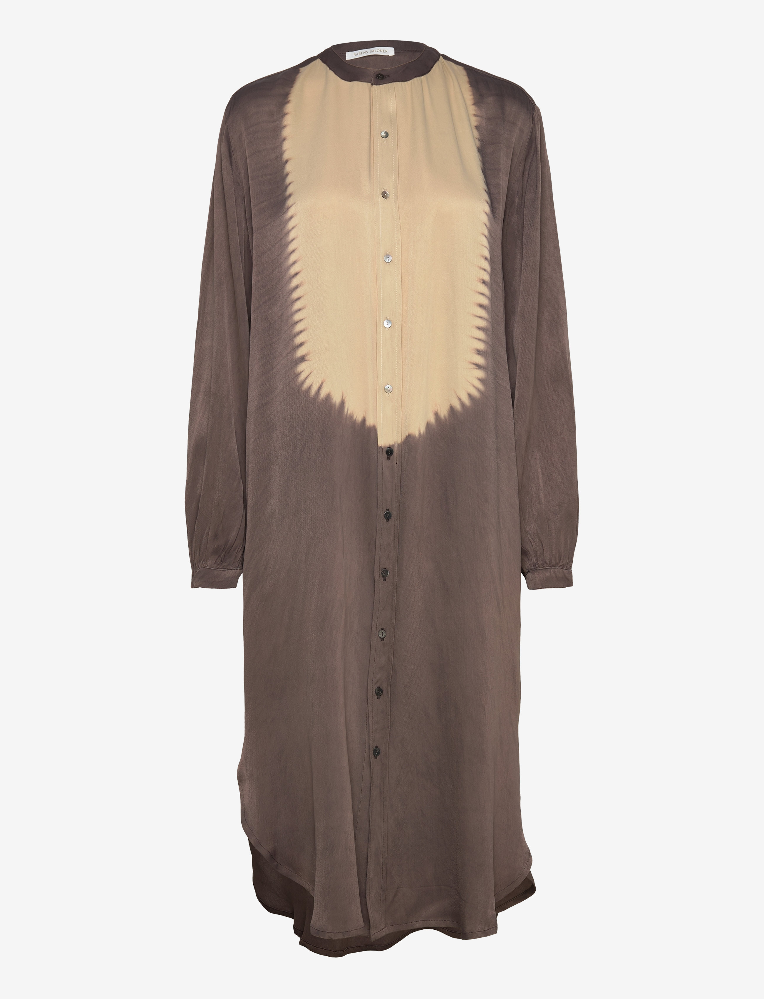 Rabens Saloner Suffi, Kvinder, Tie-Dye Skjortekjole, Brun, Str: XS/S