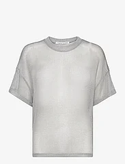 Rabens Saloner - Metal mesh t shirt - Carabell - t-shirts - silver - 1