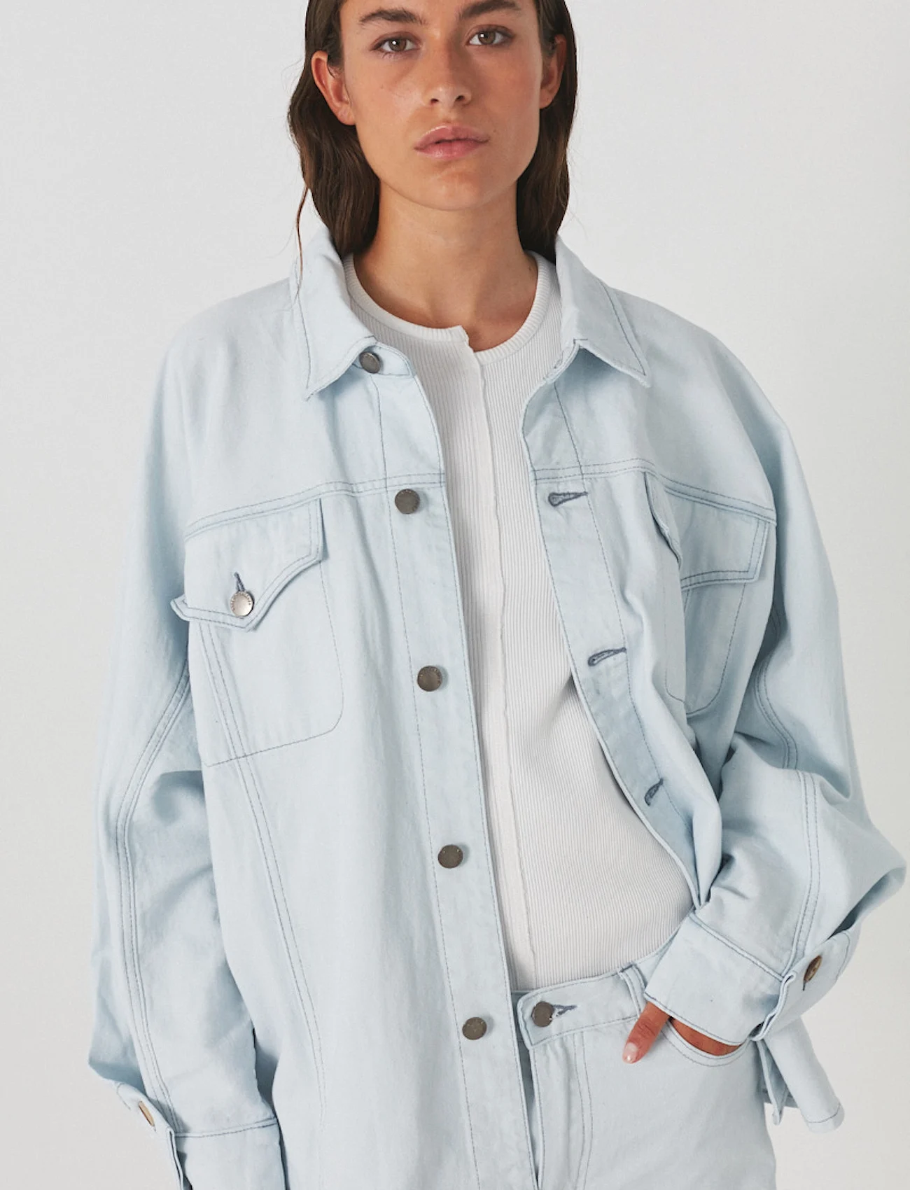 Rabens Saloner - Denim light shirt jacket - Jeja - jeansjakker - light wash denim - 0