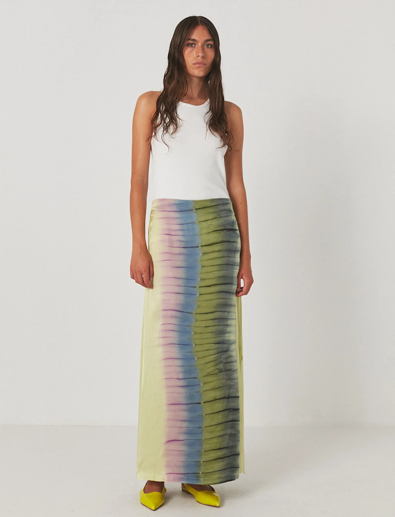 Rabens Saloner - Macaw skirt - Isold - maxi skirts - lime combo - 0