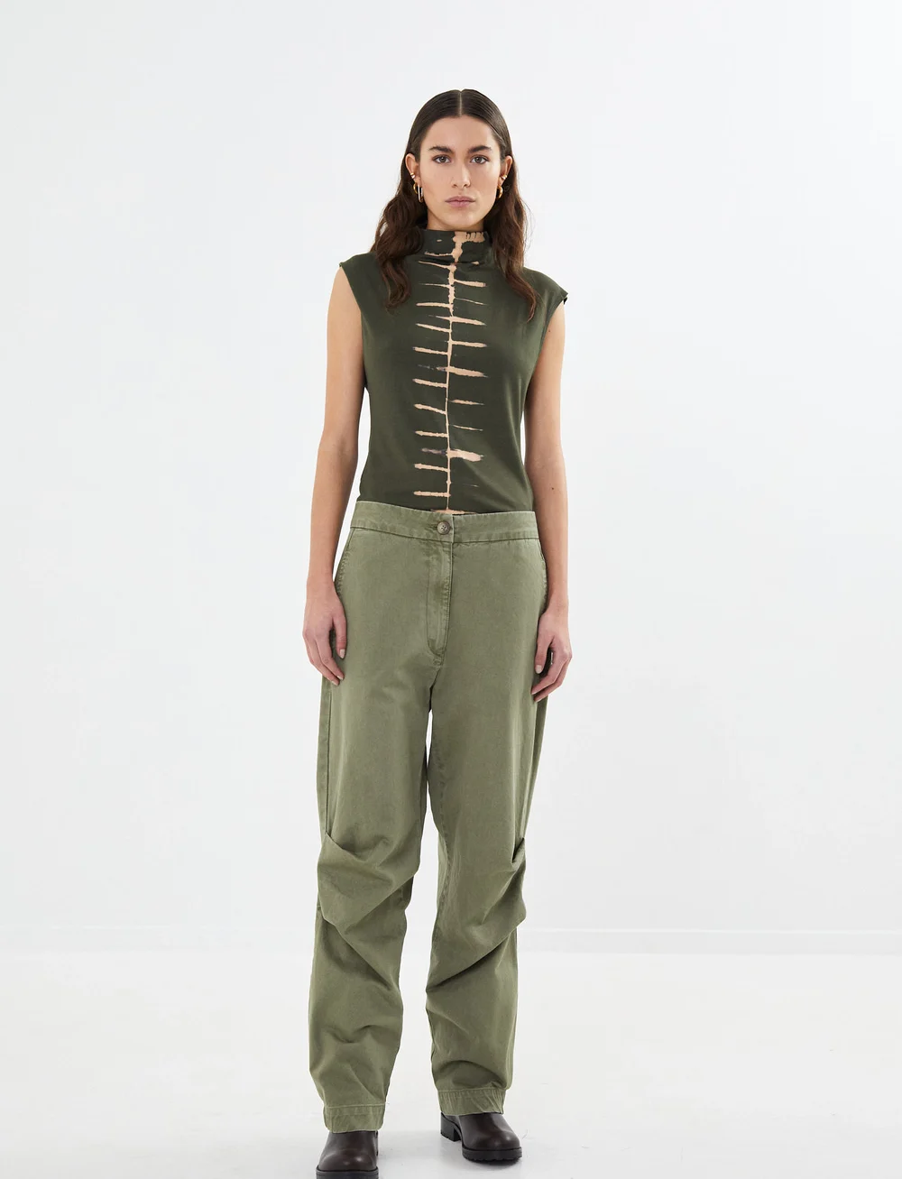 Rabens Saloner - Canvas light pants - Alphas - bukser med brede ben - burnt olive - 0