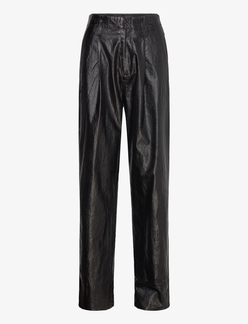 Rabens Saloner - Glazed pleat pants - Raina - leinenhosen - black - 1