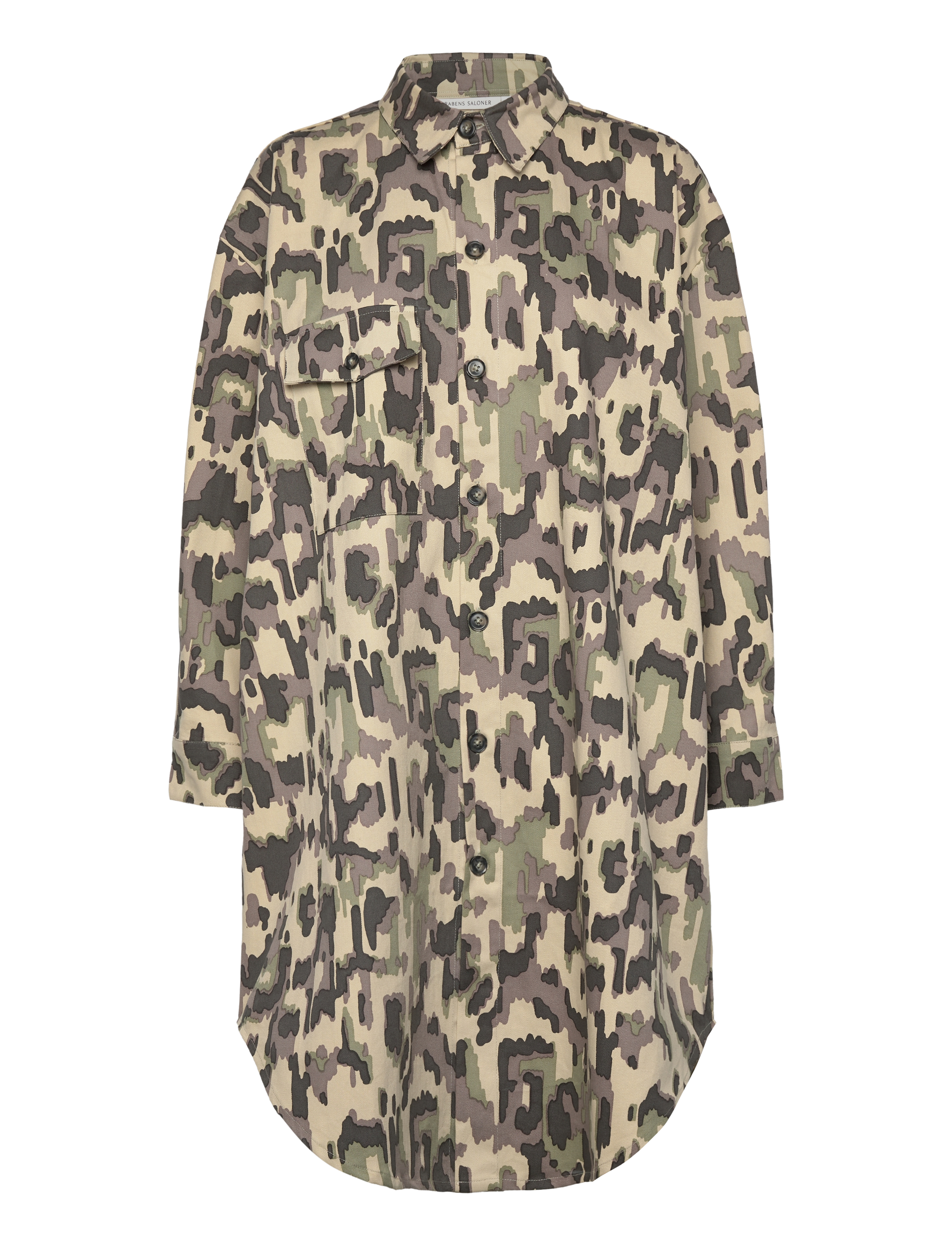 RABENS SALONER Cyber Drill Shirt Kleid - Netta Khaki - XS/S - Damen
