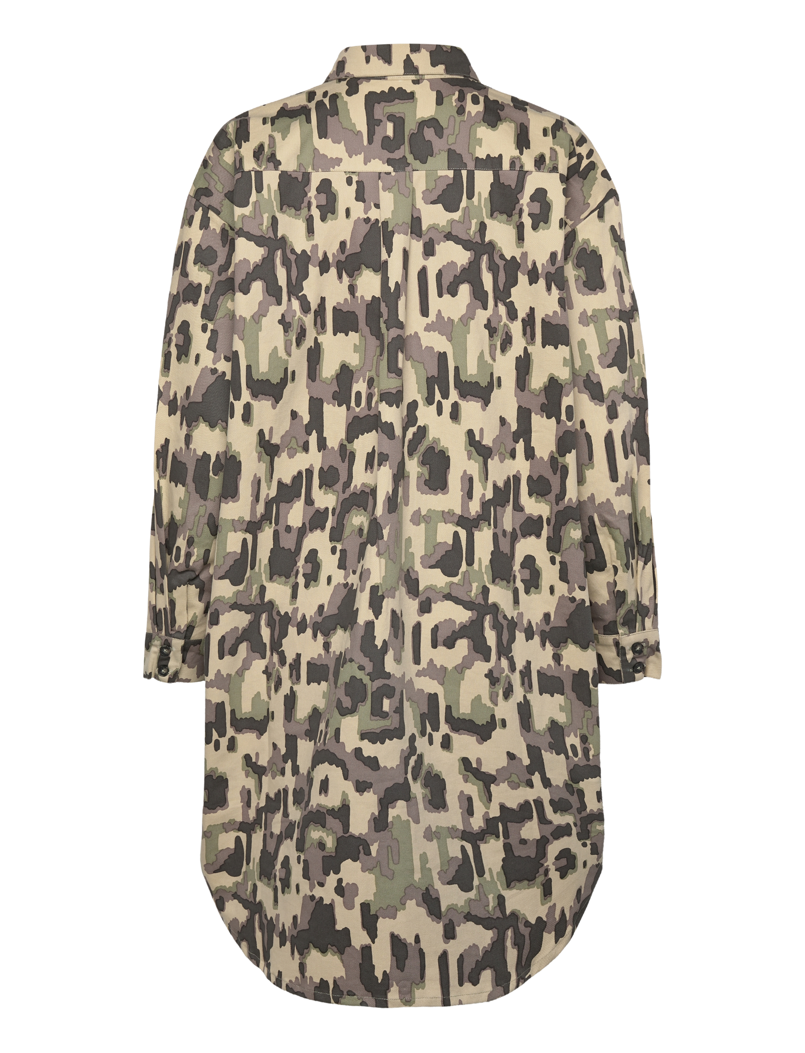 Rabens Saloner - Cyber drill shirt dress - Netta - hemdkleider - olive combo - 1