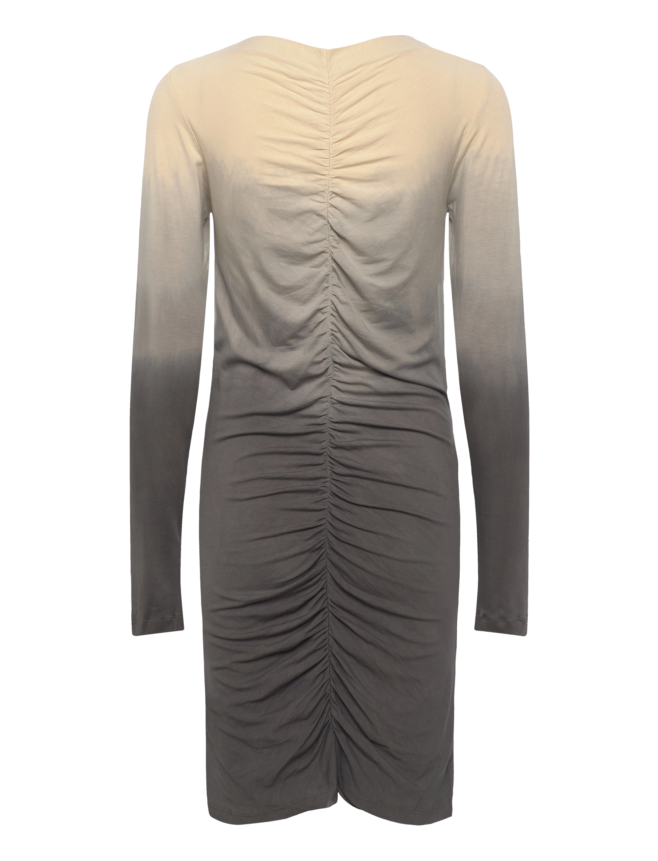 Rabens Saloner - Flow gather short dress - Isja - t-shirtkjoler - sand combo - 1