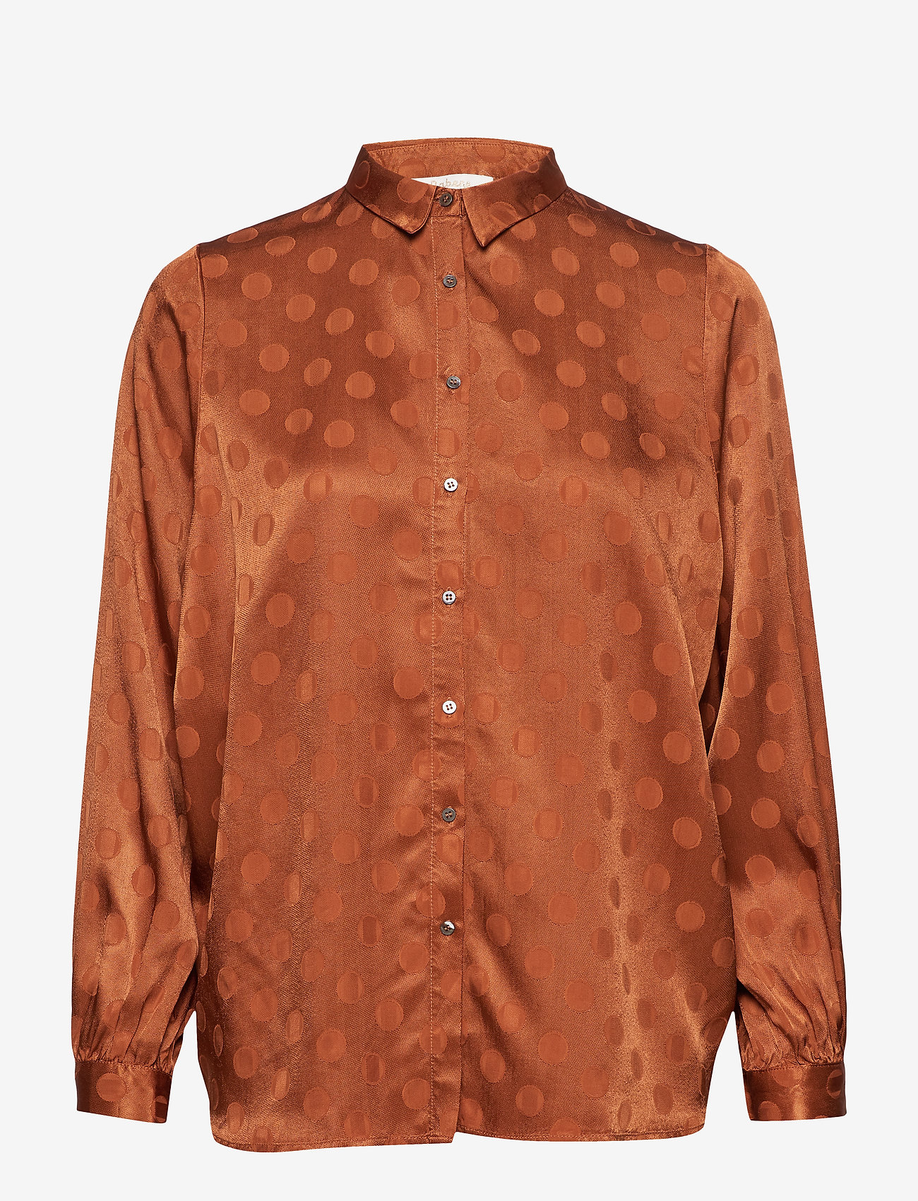Rabens Saloner - Dot jacquard shirt - glazed ginger - 0
