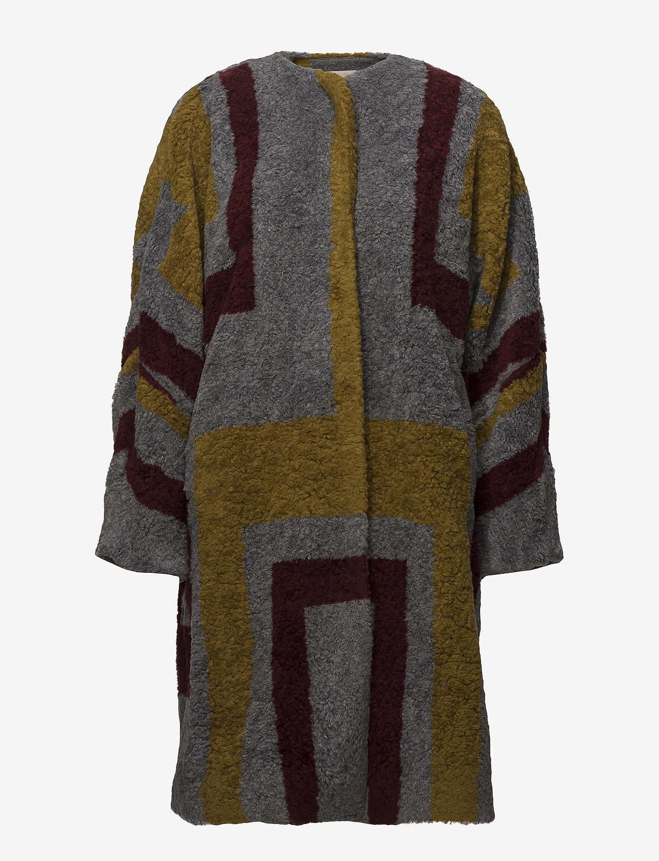 Rabens Saloner - Tribal knit coat - bordeaux - 0