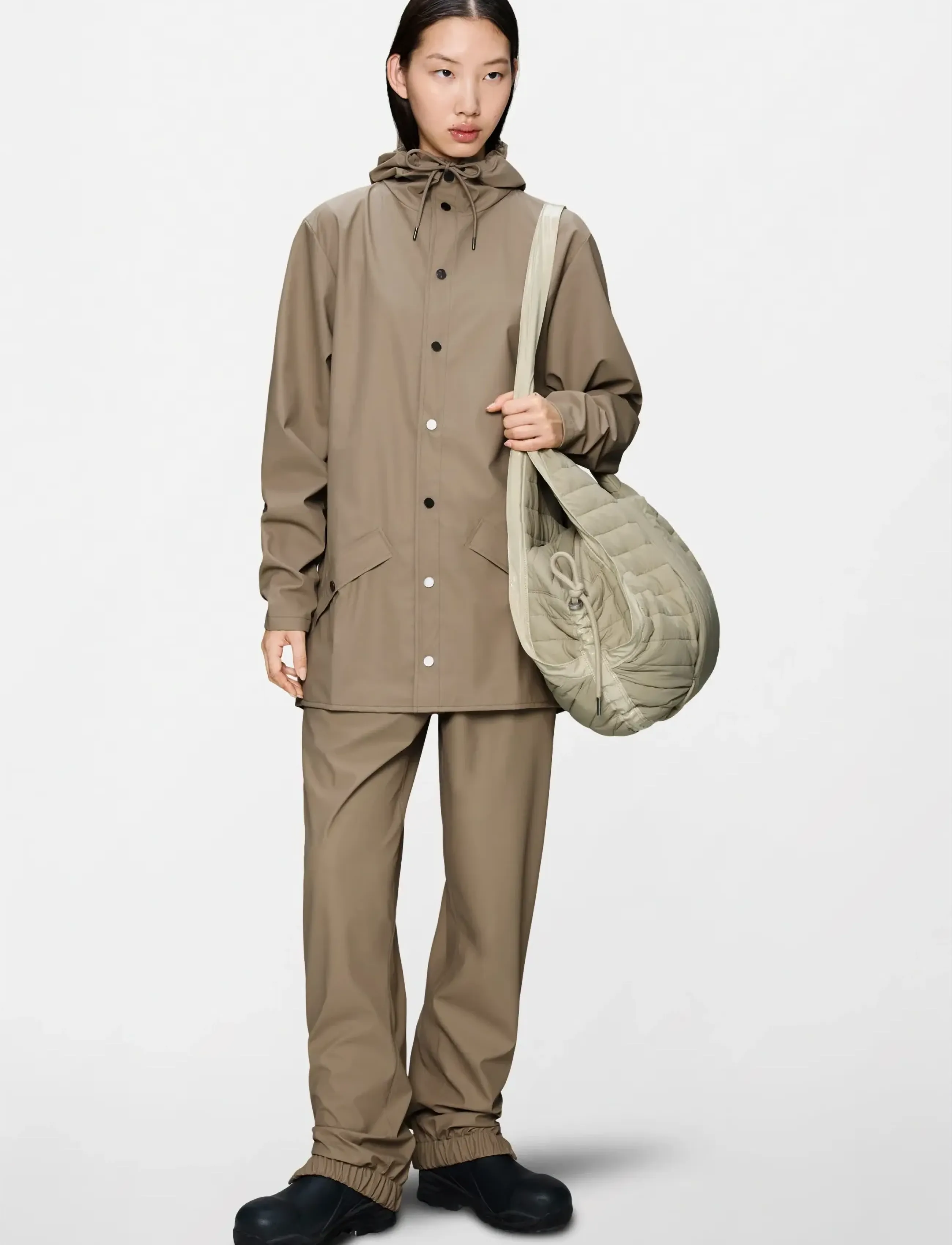 Rains Jacket W3, L, Rainwear, Beige - Rain Coats, Frauen