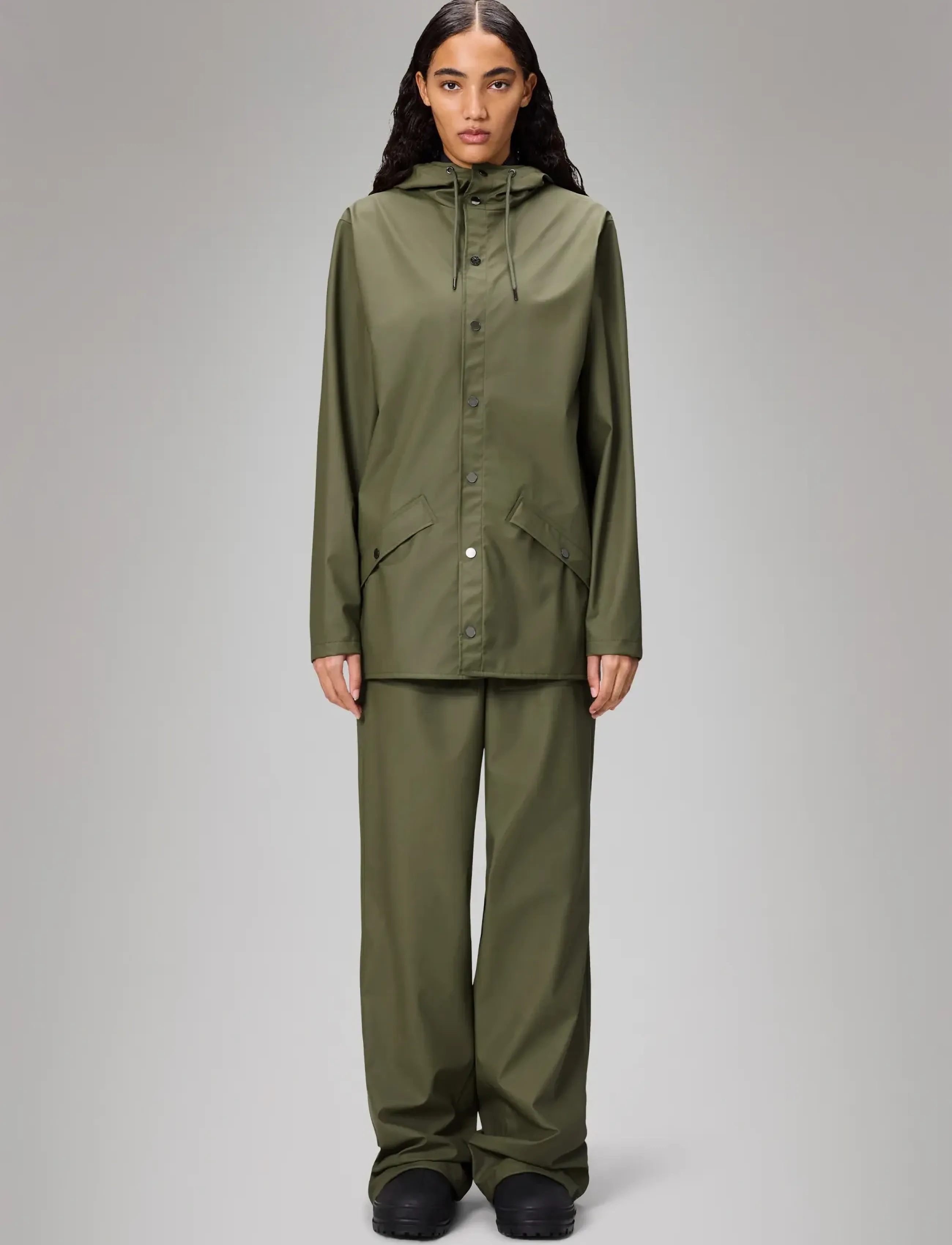 Rains Jacket W3, M, Rainwear, Khakigrün - Rain Coats, Frauen