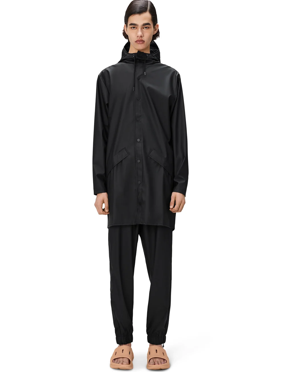 Rains - Long Jacket W3 - regnjackor - 01 black - 0