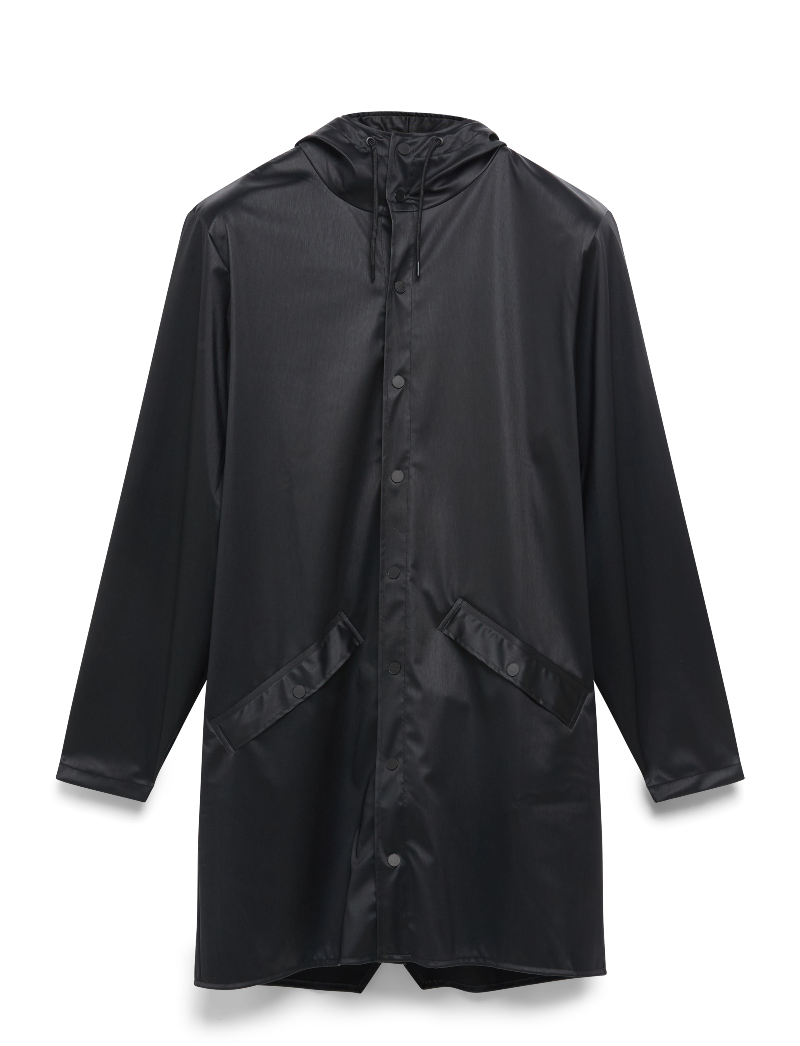 Rains Long Jacket W3, M, Rainwear, Schwarz - Rain Coats, Frauen