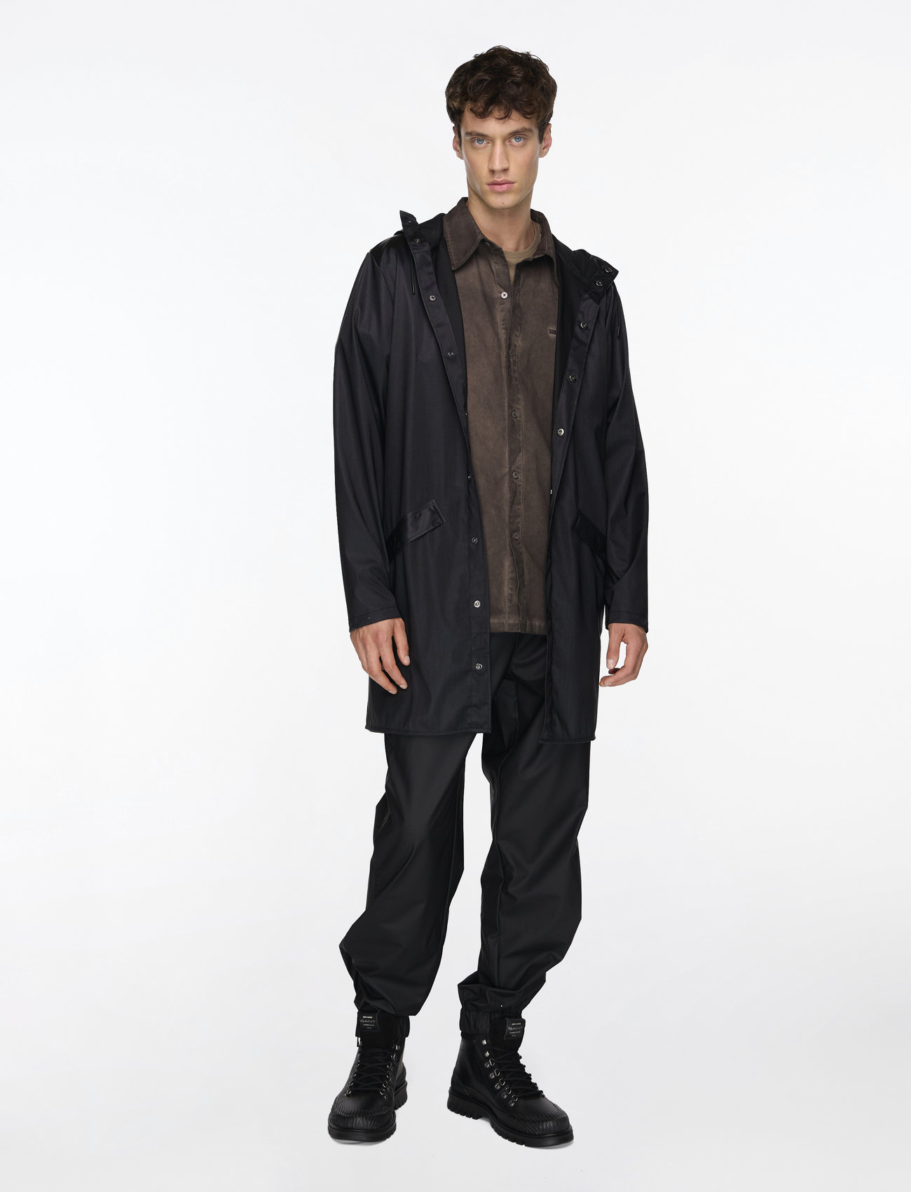 Rains - Long Jacket W3 - regnjackor - black grain - 2