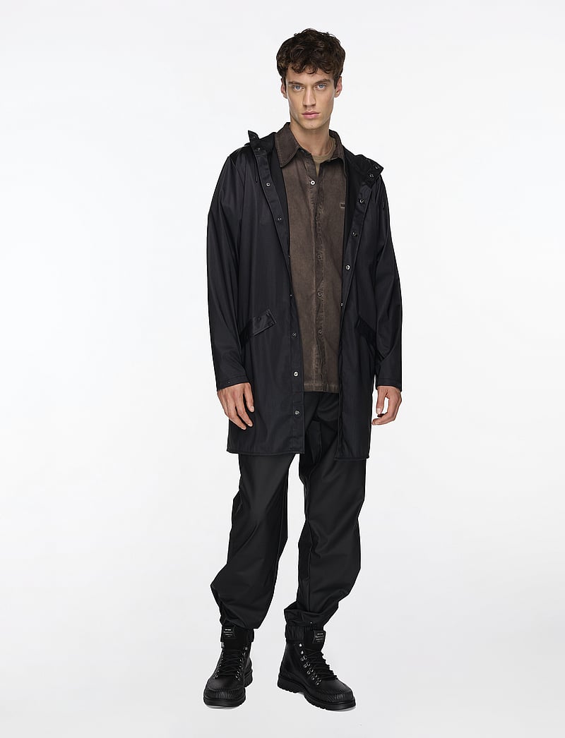 Rains - Long Jacket W3 - regenmäntel - black grain - 2