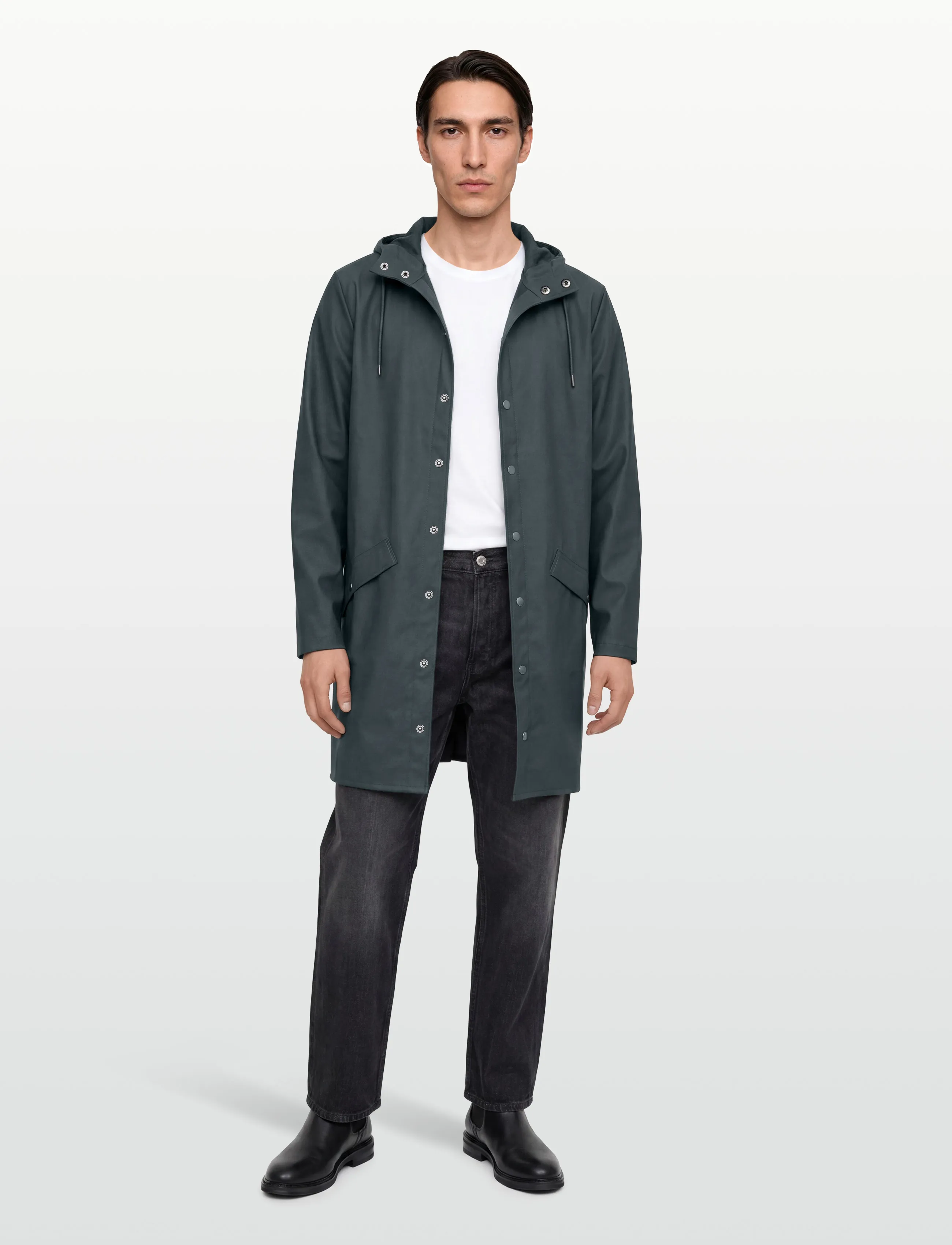 Rains - Long Jacket W3 - regnjakker - dark grey - 4