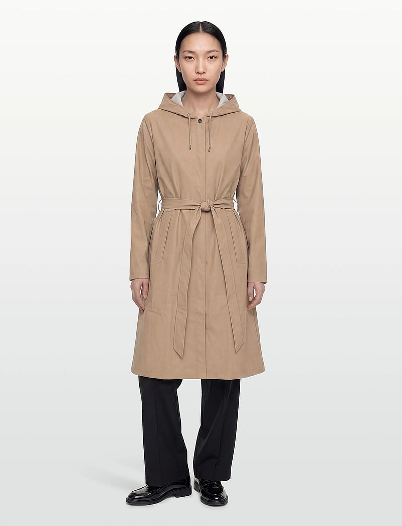 Rains - A-Line Longer W Jacket W3 - lietusmēteļi - beige - 0
