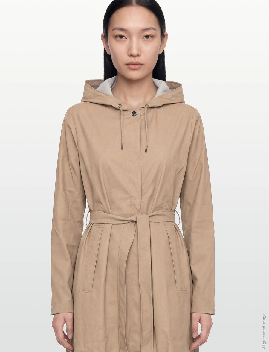 Rains - A-Line Longer W Jacket W3 - regnjackor - beige - 3