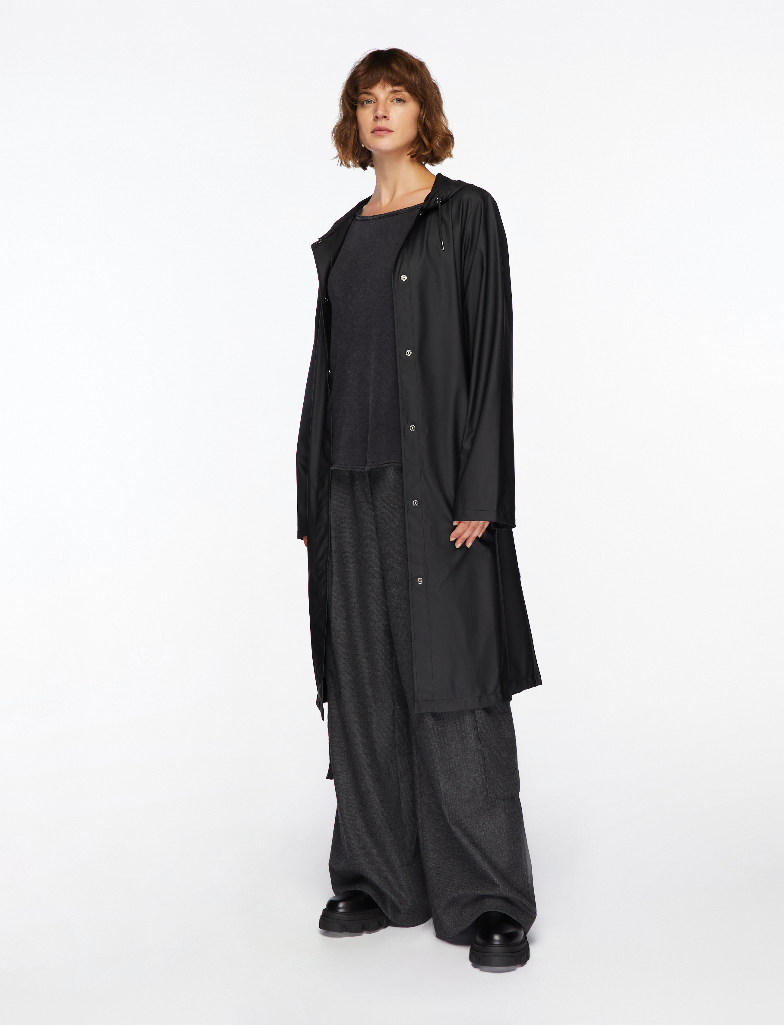 Rains - A-Line Longer W Jacket W3 - outerwear - black - 2