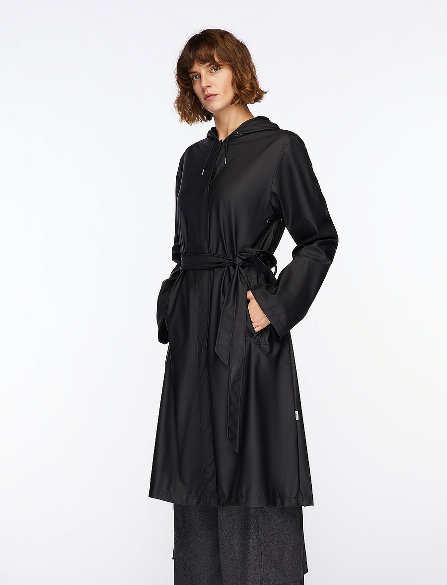 Rains - A-Line Longer W Jacket W3 - vihmamantlid - black - 0