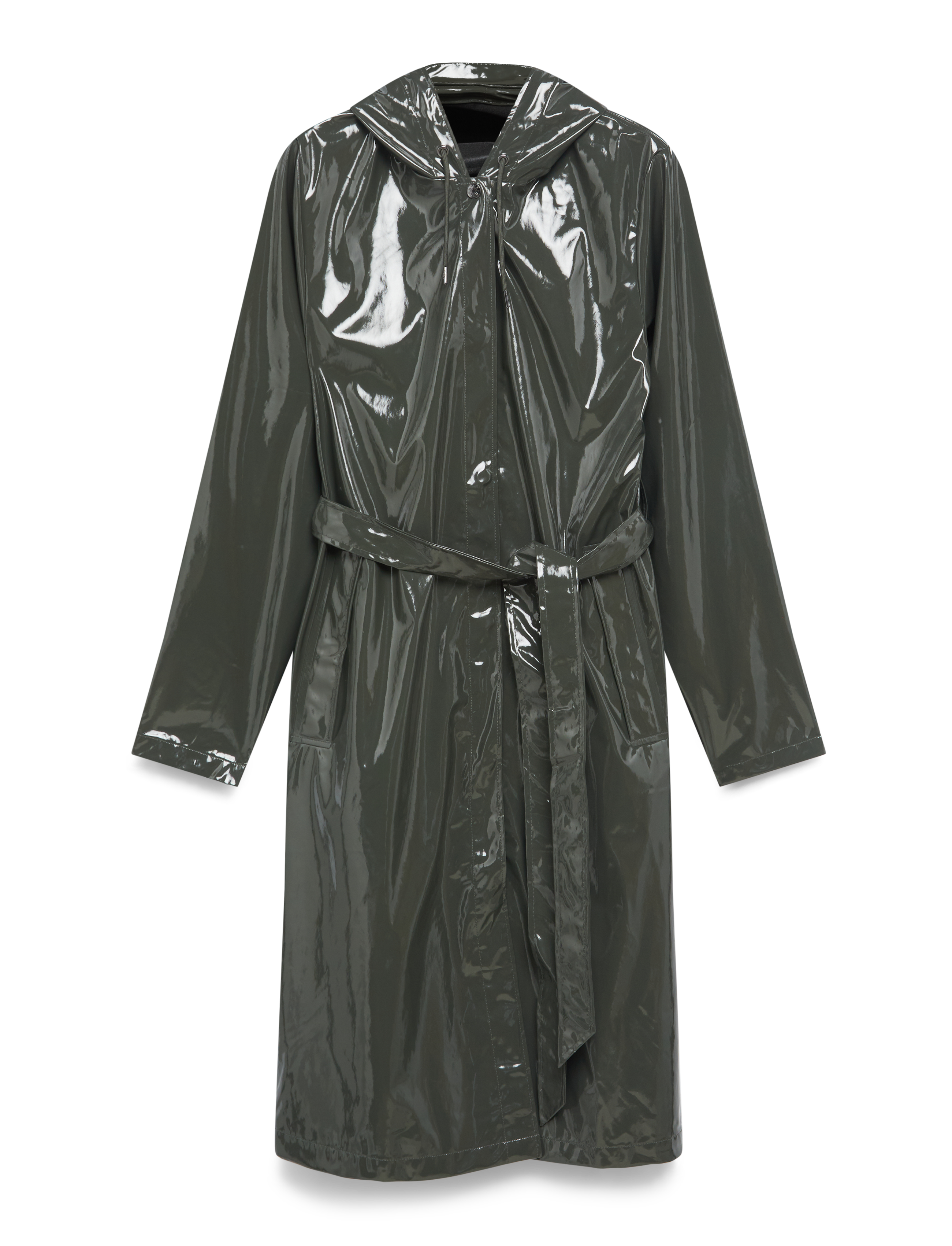 Rains A-Line Longer W Jacket W3, L, Bags, Khakigrün - Weekend & Gym Frauen